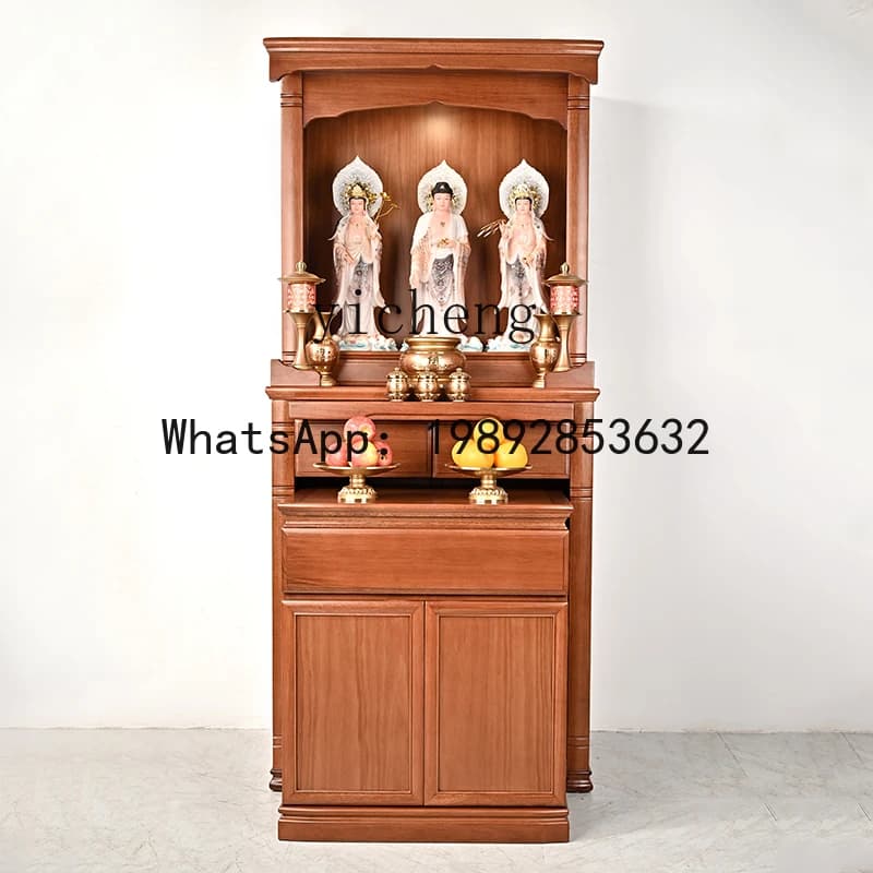 XLL Modern Simple Household Shentai Cabinet Shentai Solid Wood Offering Table Bodhisattva Offering Cabinet God of Wealth Cabinet