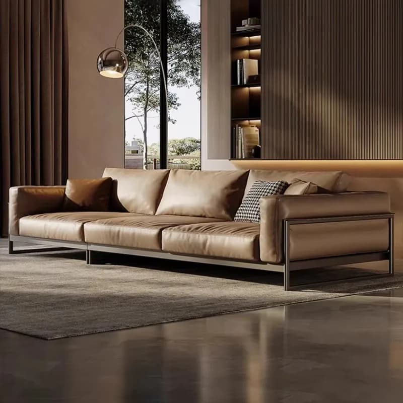 Modern Living Room Sofas Filler Minimalistic Nordic Sectional Leather Puffs Sofa Lounge L Shape Meuble Salon Home Furniture