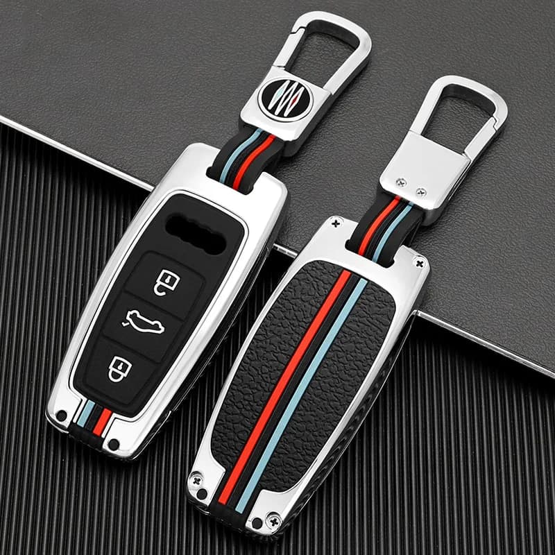 Zinc Alloy Car Key Case Cover Shell Fob For Audi A3 A4 B9 A6 A7 4K A8 E-tron Q5 Q8 C8 D5 SQ8 Car Key Fashion Decoration Shell