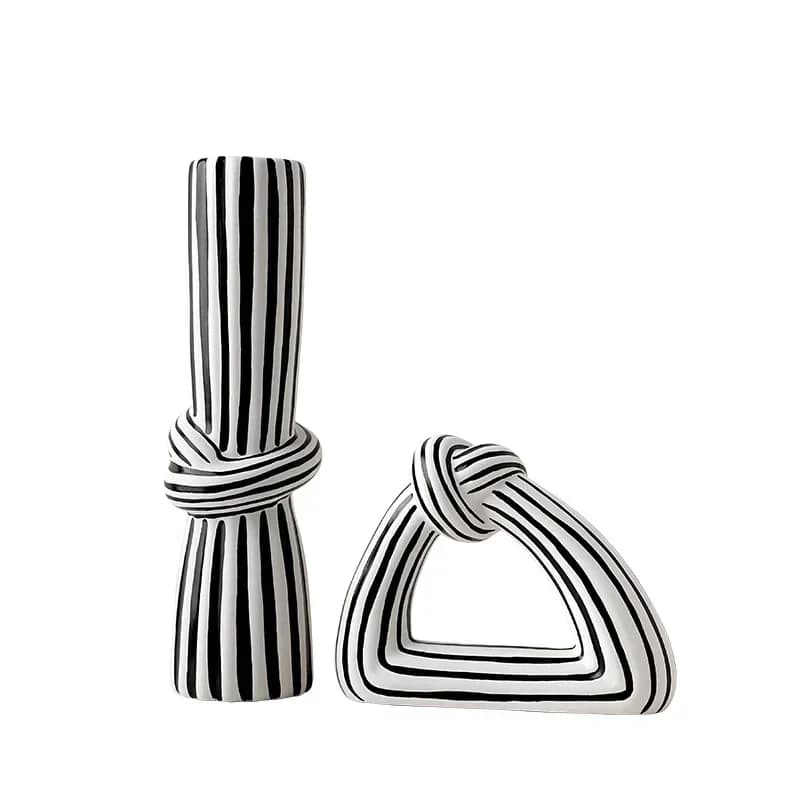 Modern art creative simple striped knot vase home porch living room high-end decorative ornament