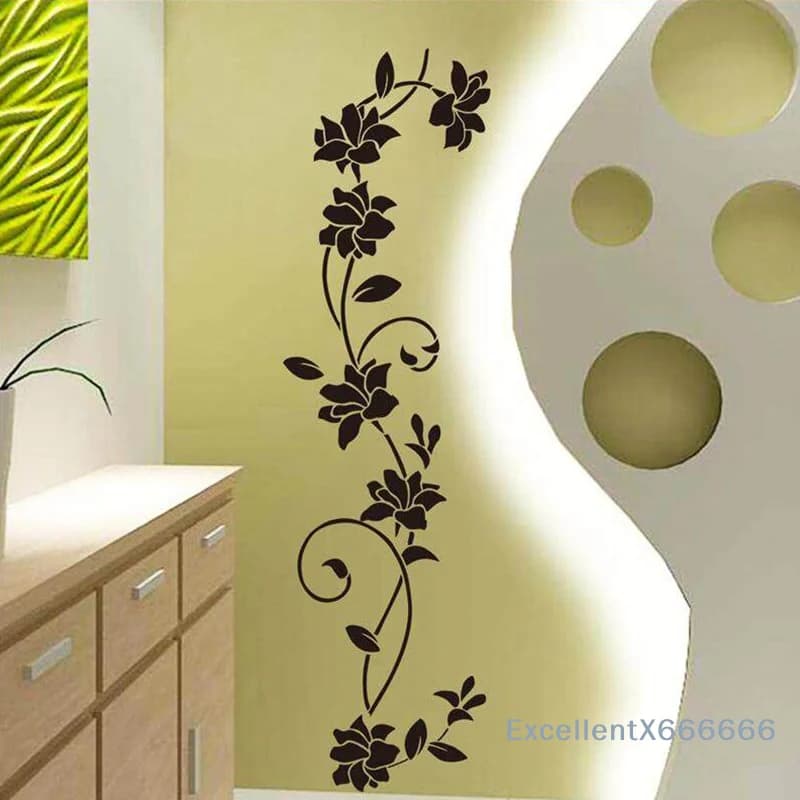 Self-adhesive Waterproof Home Decoration Stickers Simple Combination Floral Vine Wall Stickers Bathroom Stickers