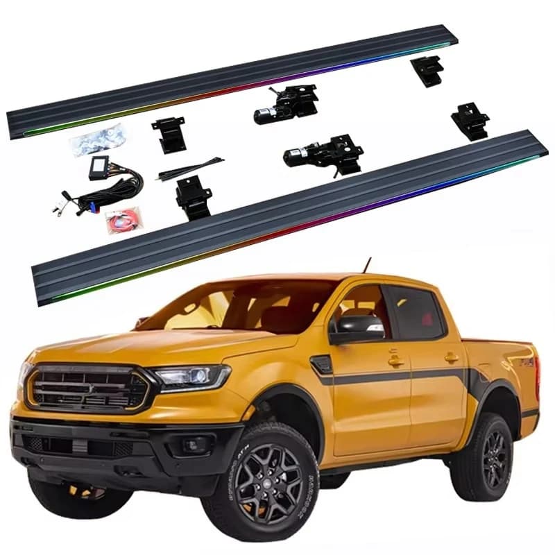 LED Colorful Lighting Electric Power Running Board Electric Side Steps For Ford RANGER T7 T8 2020+