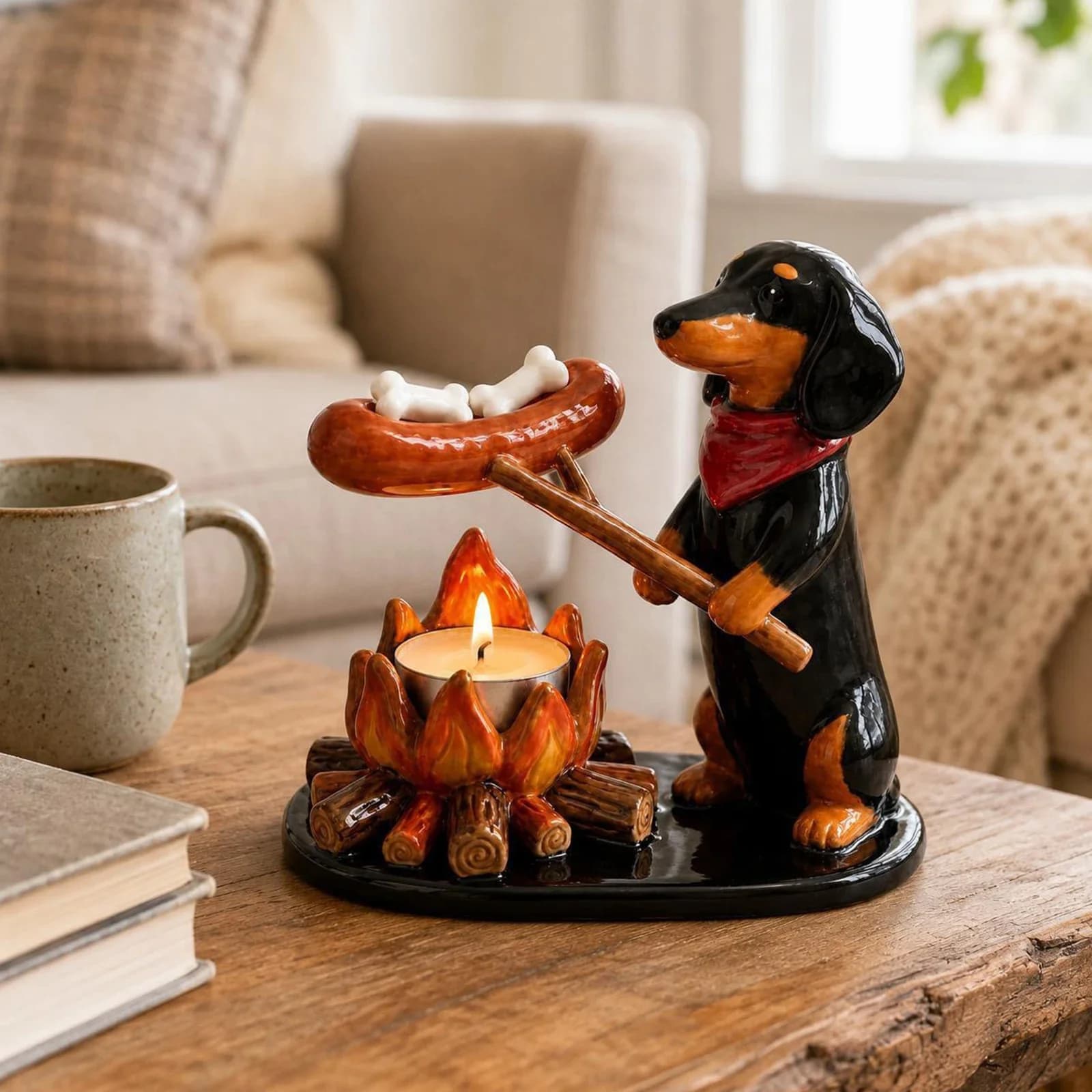 Campfire Animal Tealight Holder Reusable Cute Animal Decorative Candle Holder Multi-Purpose for Home Office Desktop Decorations