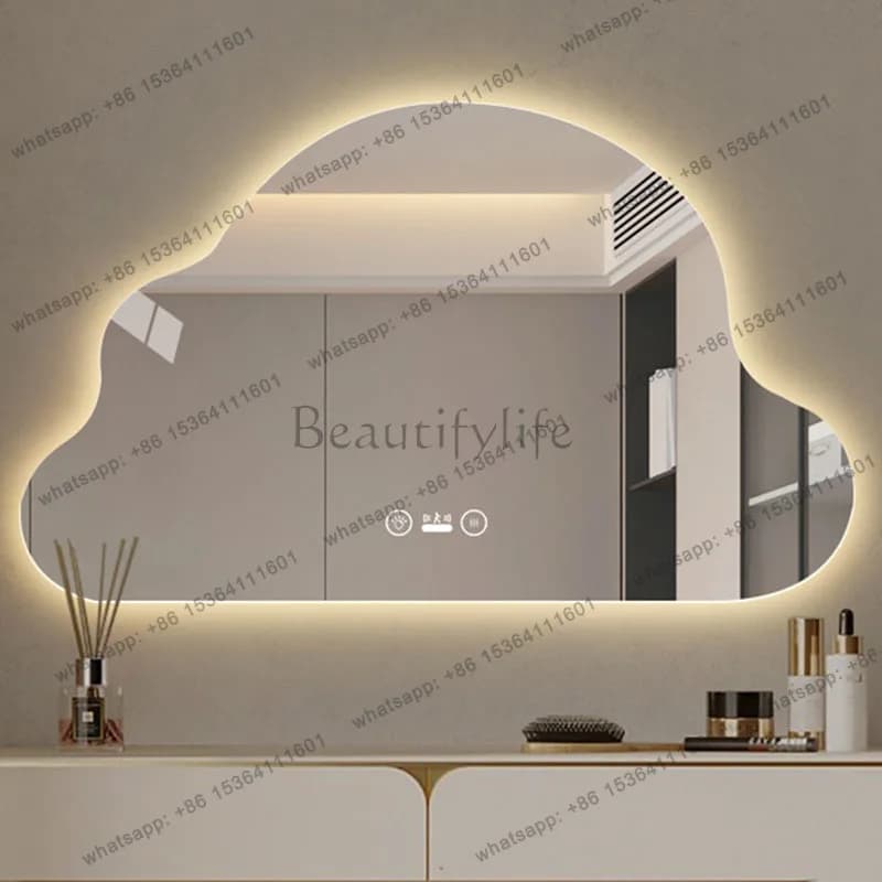 LD Cloud Funky Mirror Wall Modern Wavy Makeup Accessories Decoration Aesthetic Mirror Irregular Hanging   Home Products