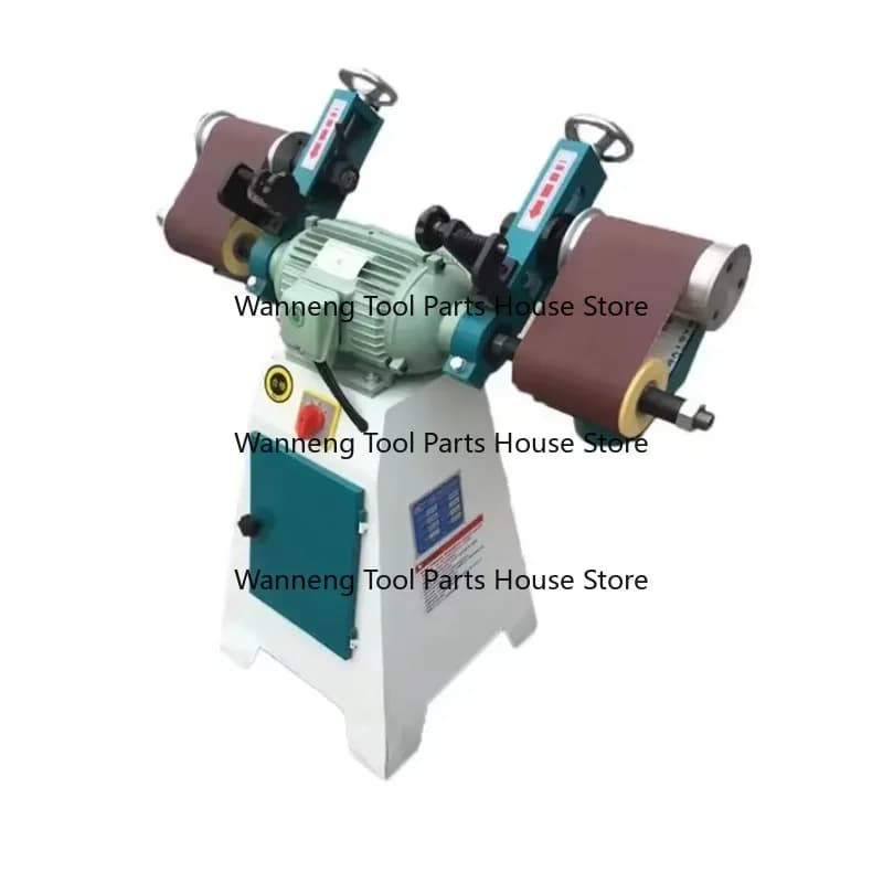Woodworking Machinery and Equipment Sponge Wheel Sander Double Head Small Polishing Machine Arc Sanding Belt Sander