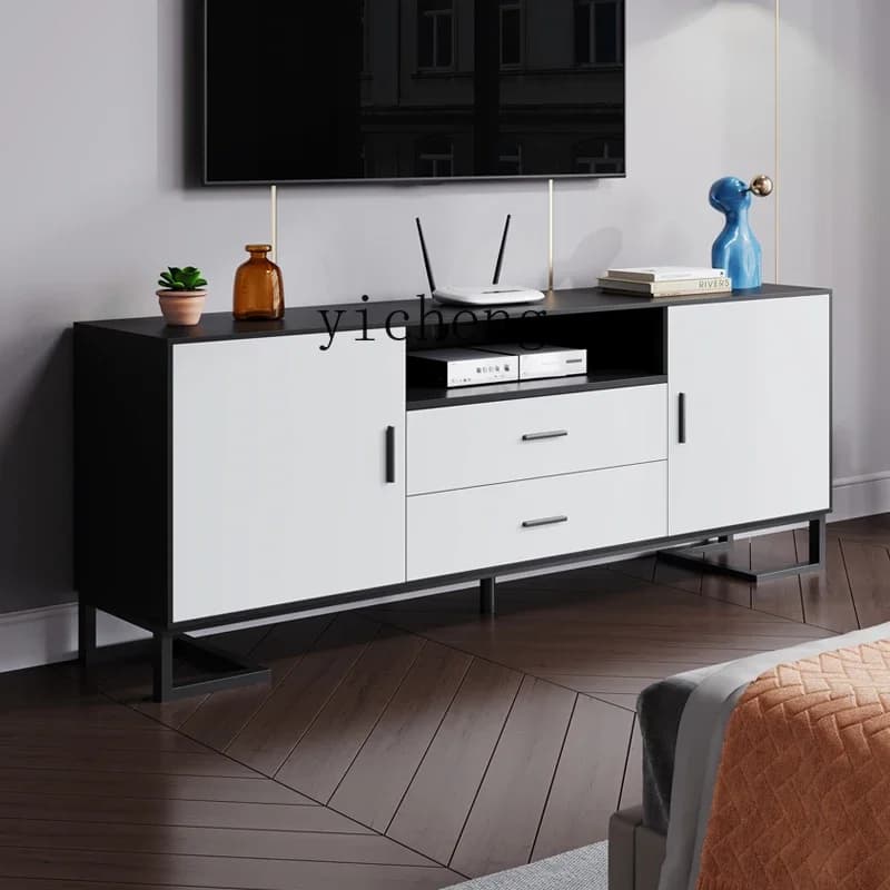 bedroom TV cabinet master bedroom ultra-narrow high light luxury solid wood modern simple TV cabinet combination