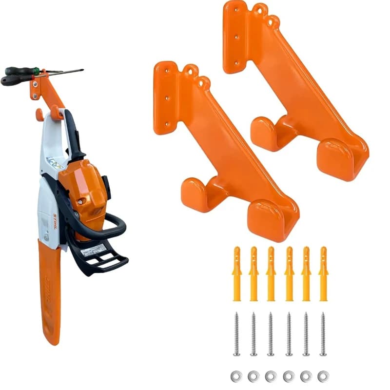 Chainsaw Hanger, 2 Pack Chainsaw Wall Mount, Heavy Duty Chainsaw Holder, Garage Organization Garage Storage Wall mounted bracket