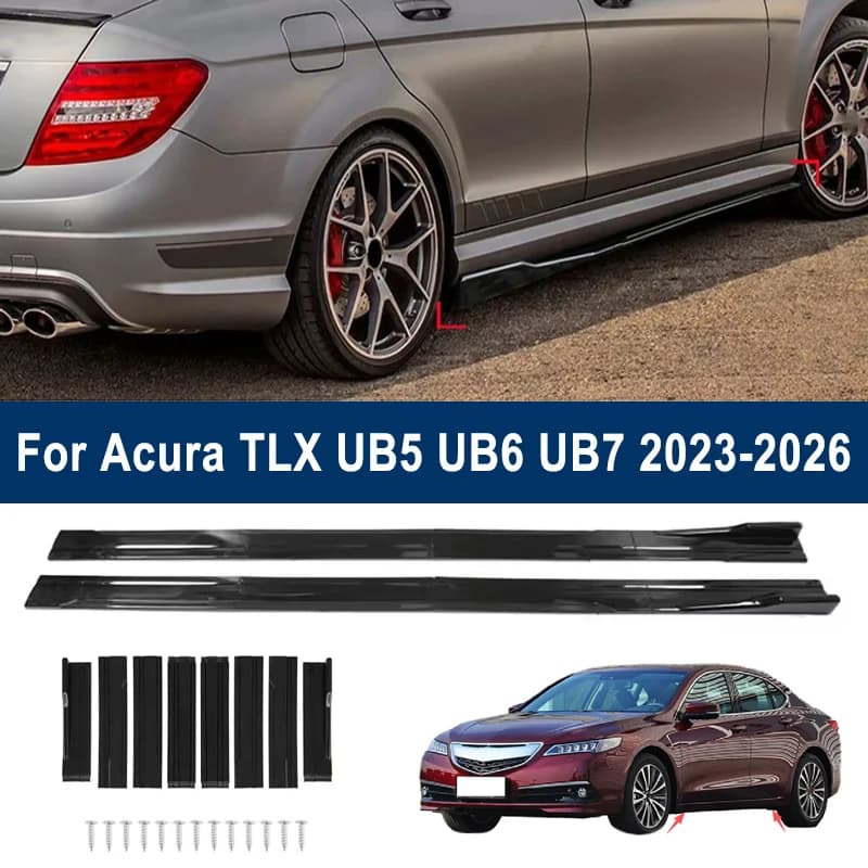 For Acura TLX UB5 UB6 UB7 2023-2026 Car Side Skirt Splitters Extended Side Spoiler Sport Body Kit Bumper Lip Modified Parts 8Pcs