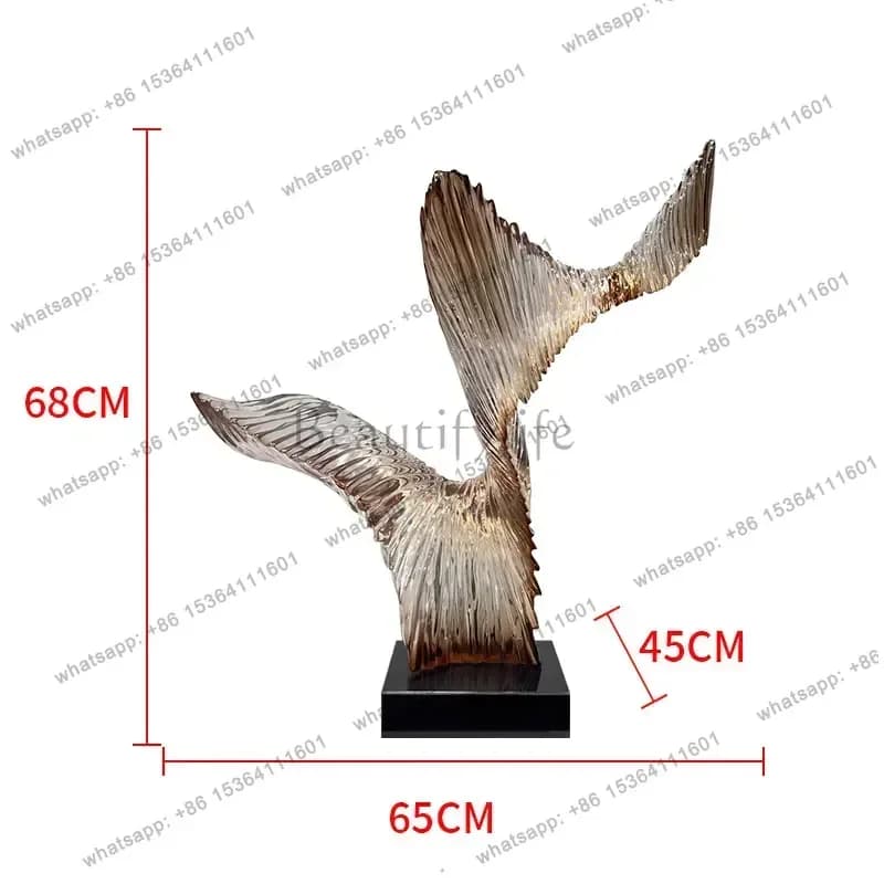yj21 Light luxury living room office entrance transparent resin maple leaf decorative art ornament