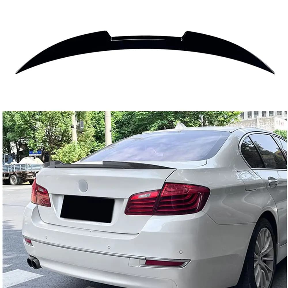 Car Sedan Glossy Black Rear Boiler Wings Fit For BMW 5 Series F10 F18 2010-2017 M4 Style Carbon Fiber Look Trunk Spoilers