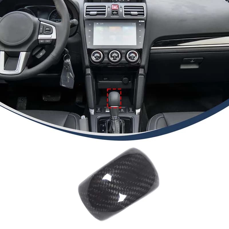For Subaru Forester 13-18 Car Gear Shift Head Decorative Cover Trim Styling Accessories Real Carbon Fiber interior accessories