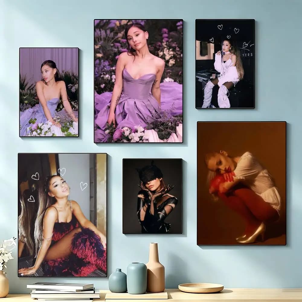 Singer A-Ariana Grande Poster High Quality Dorm Living Room Aesthetic Wall Decoration Painting Stickers Gift