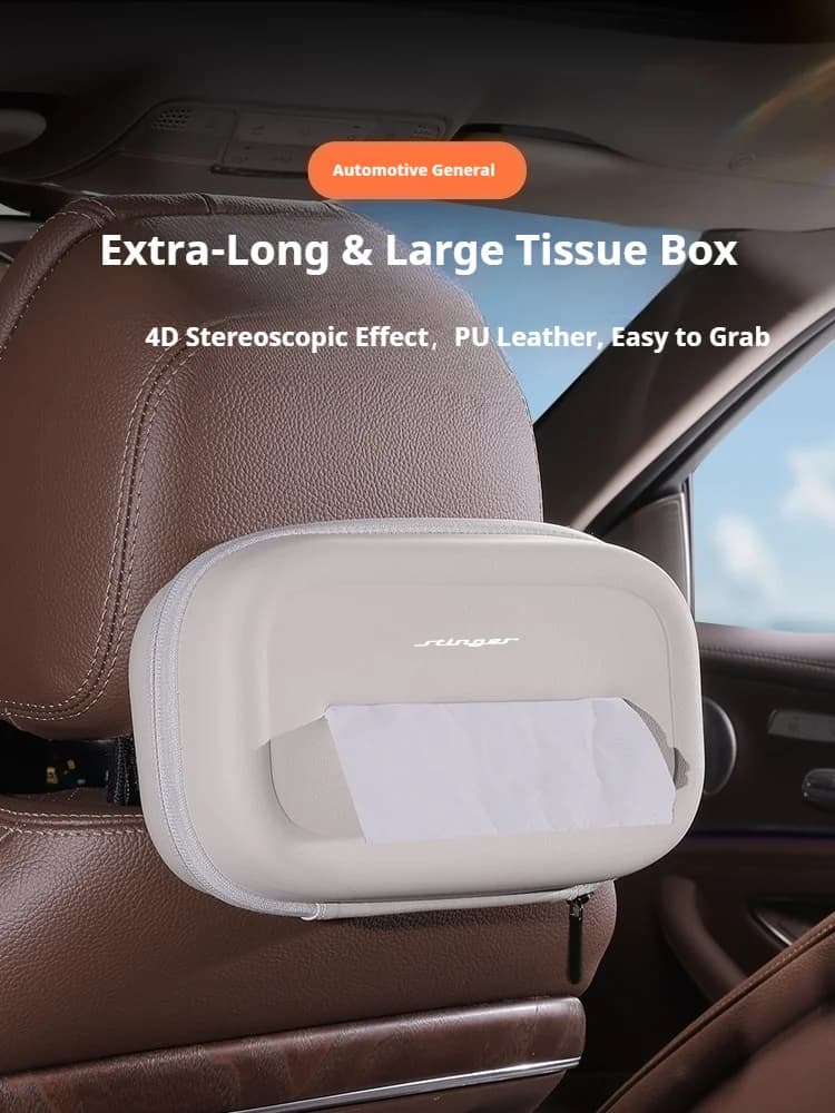 Car 3D stereoscopic Extra-Long & Large tissue box seat backrest Sunshade panel tissue box For Kia Stinger Auto Accessories