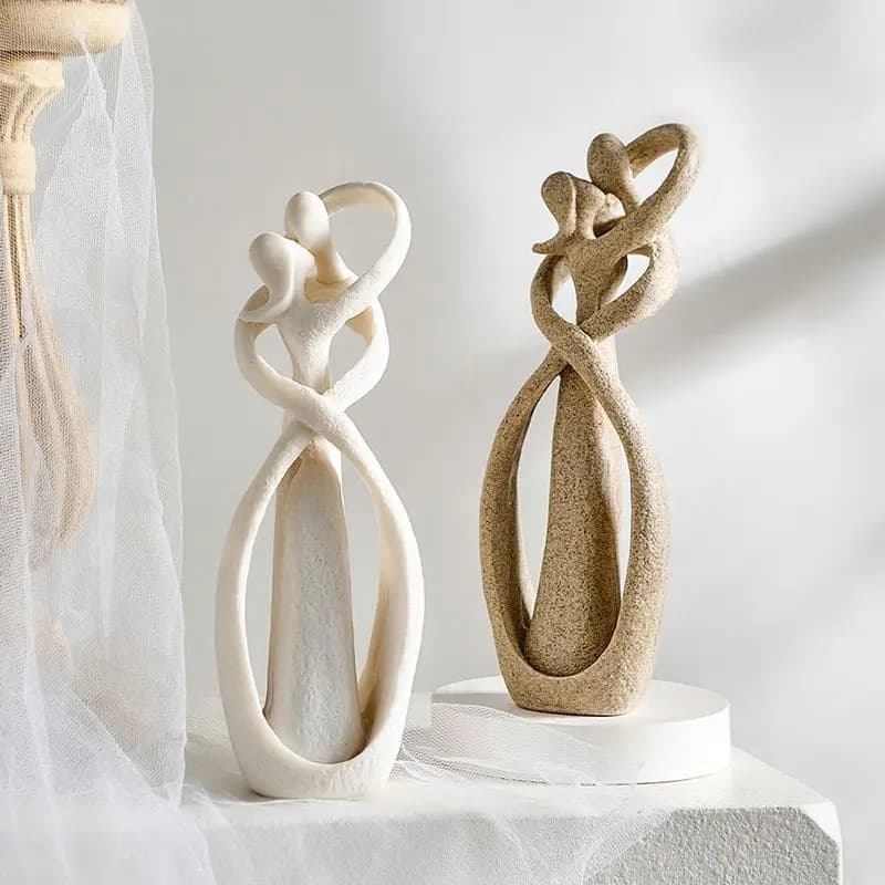 23cm Sandstone Sculpture Decorative Lover Wedding Statue Home Decoration Valentine's Day Souvenirs Figurines Ornaments
