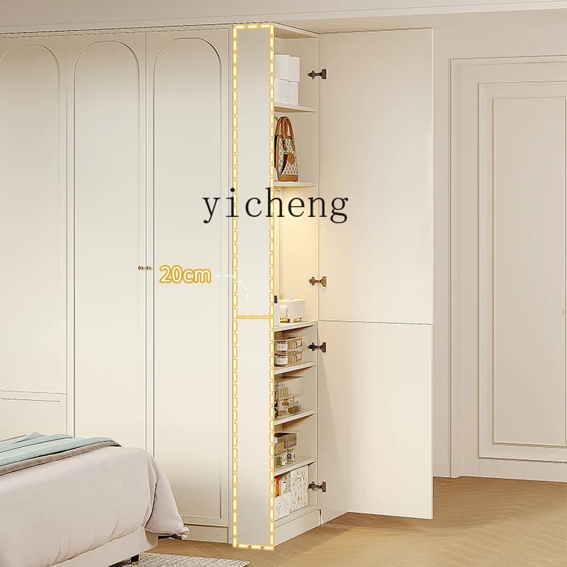 a6 French Cream Style Household Wardrobe Side Cabinet Thin Side Cabinet Dresser Integrated Storage Cabinet