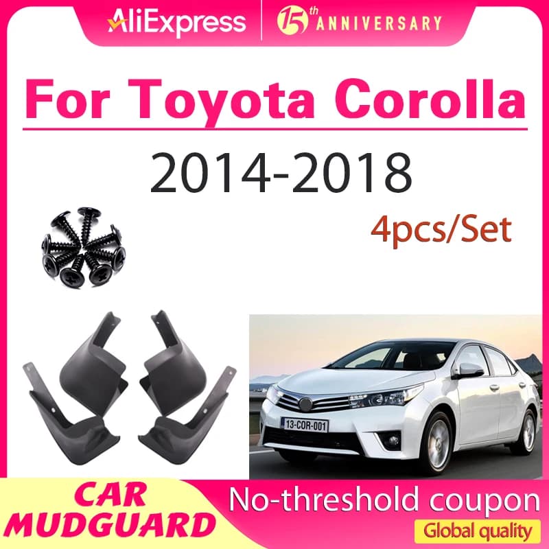 Mudguards For Toyota Corolla Altis E160 E170 2014 2015 2016 2017 2018 Cladding Splash Mud Flaps guards Mudflap Car Accessories