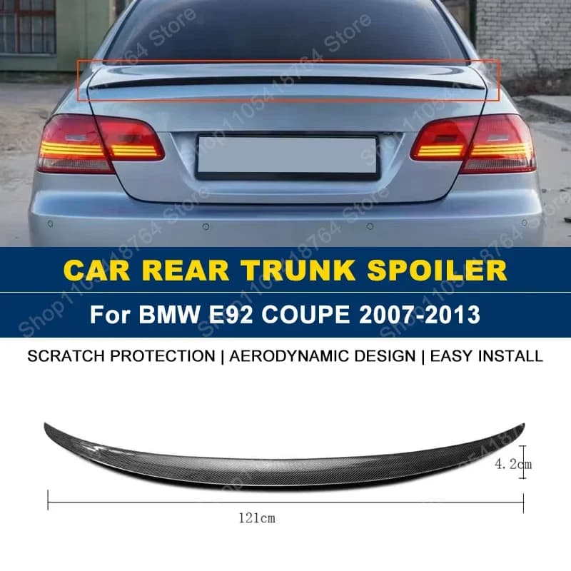 For BMW Accessories 3 Series E92 Coupe 332d 335i M3 Style 2007-2013 2008 Car Black Boot Rear Trunk Wing Roof Spoiler Lip Cover