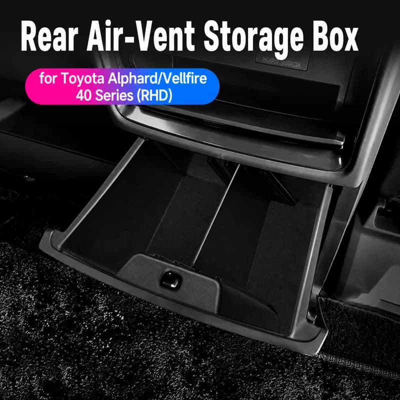 Car Rear Air Vent Storage Box for Toyota Alphard Vellfire 40 Series RHD ABS Interior Organizer Bag Auto 1 Piece Accessories