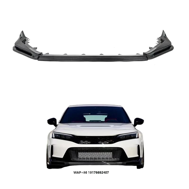 Suitable forHonda Civic R-type Front Lip Dry Carbon Fiber Front Bumper Lip Spoiler civic Ek Front Bumper Lip