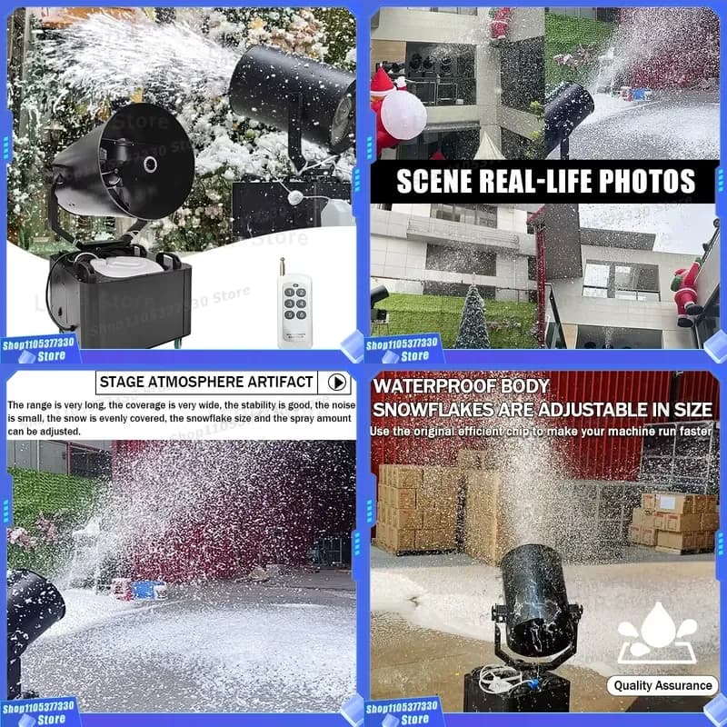 3000W Artificial Snow Machine Outdoor Christmas Party Event Snow Blower for Stage Wedding Show Winter Festival Atmosphere