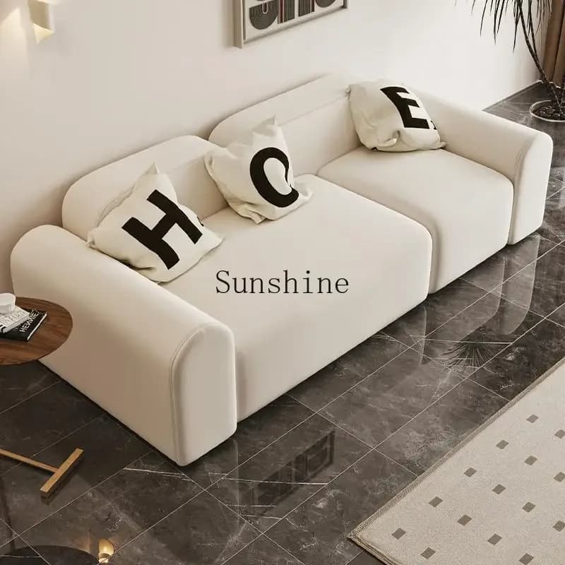 Living room small apartment simple fabric modern creative straight sofa  FT