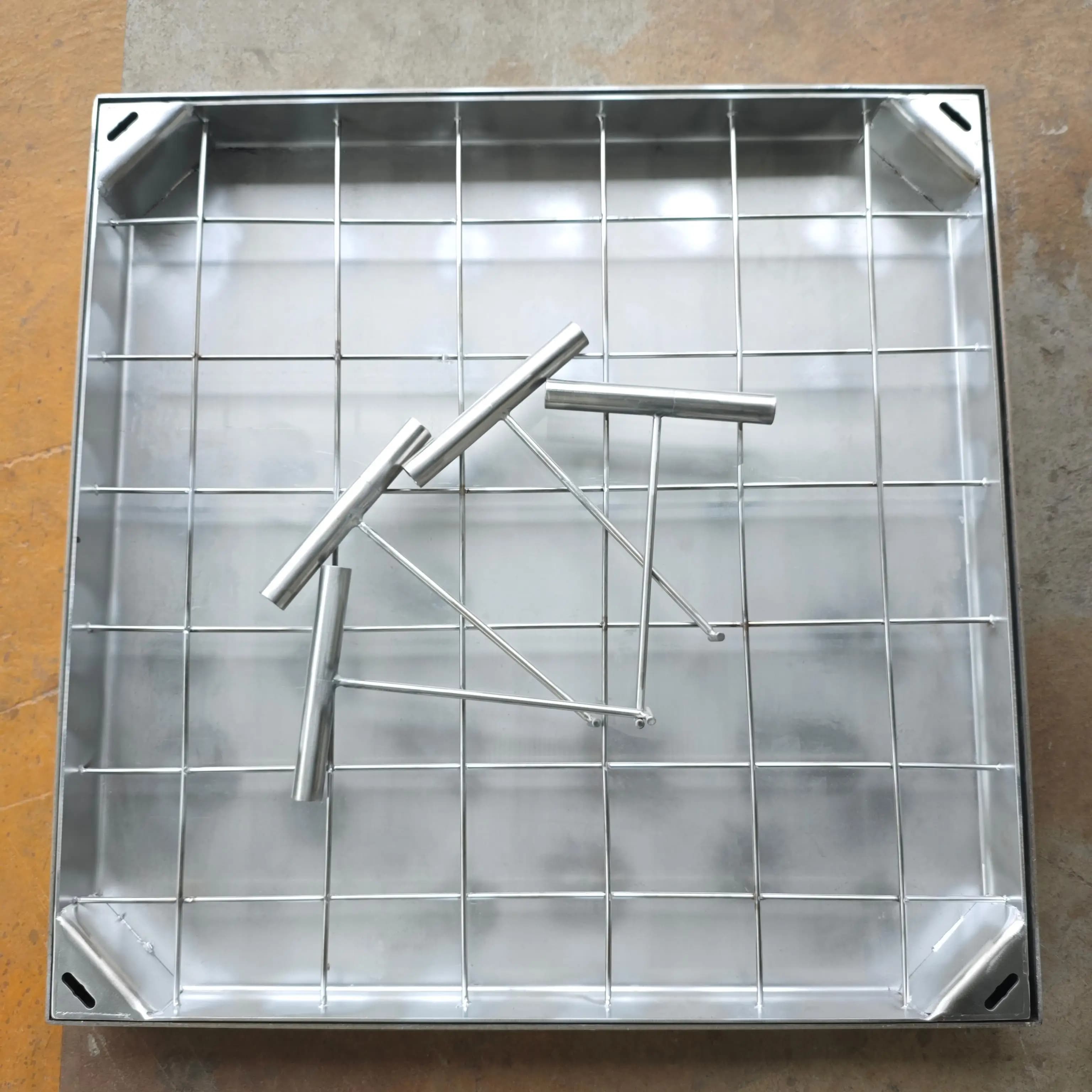 OEM 316 Stainless Steel Square Manhole Cover Invisible Decorative Sewage Well Cover