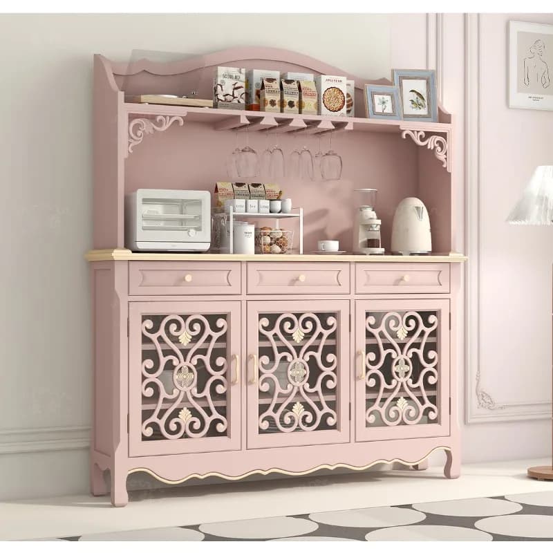living room against the wall, three-door multi-functional storage cabinet, family floor storage and dining side cabinet
