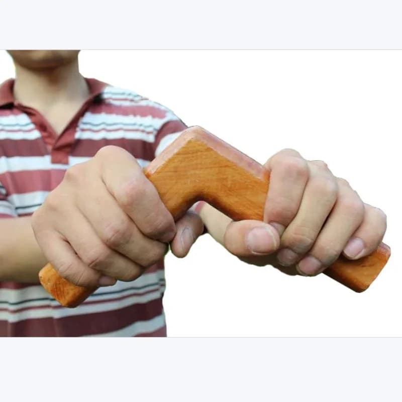 Wooden L-shaped Tai Chi Ruler Tai Chi Stick Qigong Stick Solid Wood Fitness Stick Creative Martial Arts Exercise Equipment