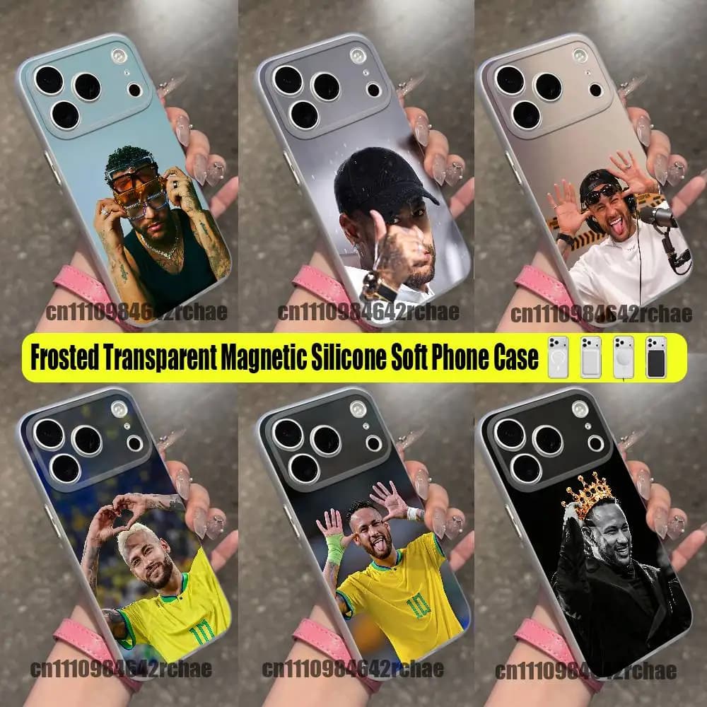 For Neymar Phone Case For iPhone 15 17 18 11 14 13 16 12 Pro Max Mini Plus For Magsafe Magnetic Clear