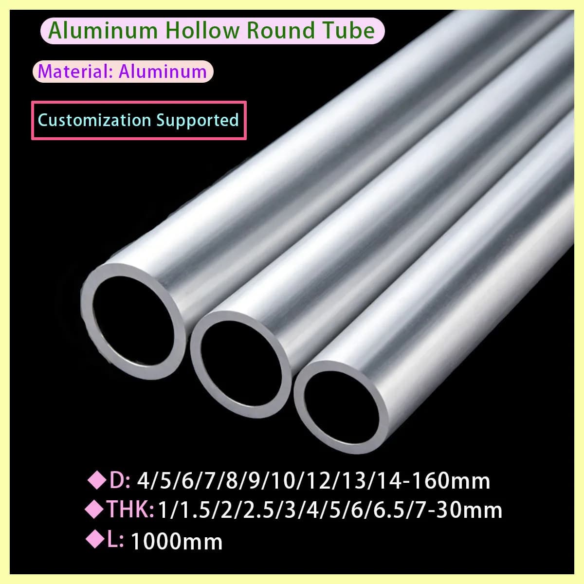 Outer Diameter 3/4/5/6/8/9/10/11/12/13/14/15-160mm Aluminum Round Tube