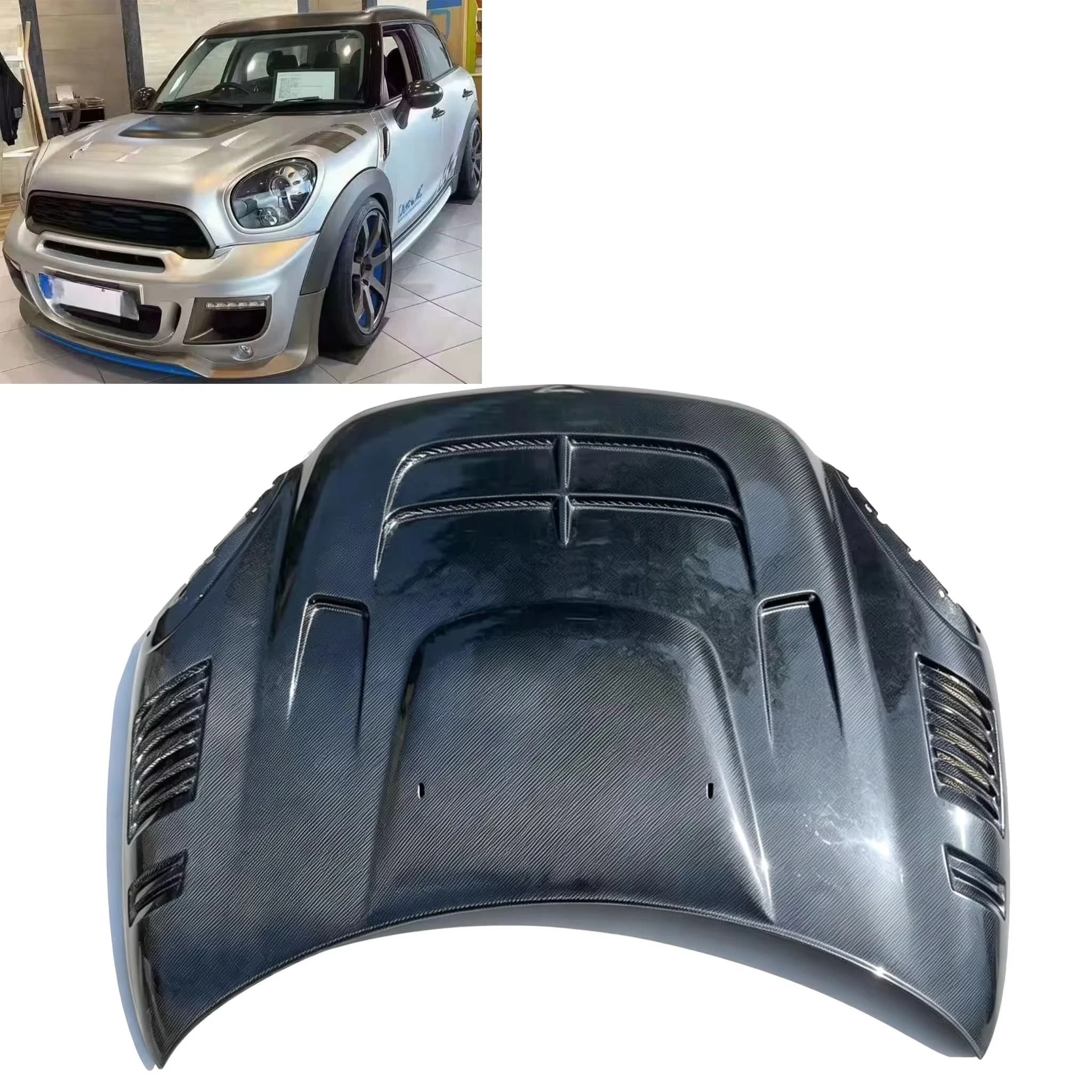Carbon Fiber Engine Hood AG Style Front Bonnet Replacement Body Kit Suitable for BMW Mini R56 R60 Exterior Modification Parts