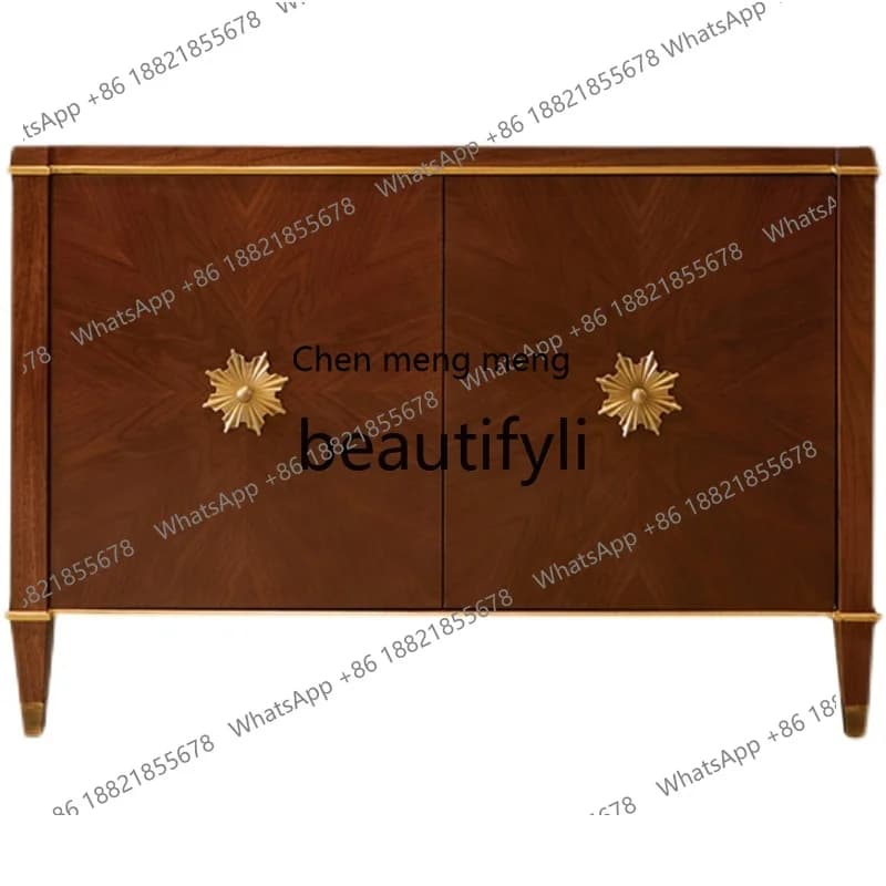 American light luxury solid wood porch cabinet parquet shoe cabinet simple living room storage and dining side cabinet  R