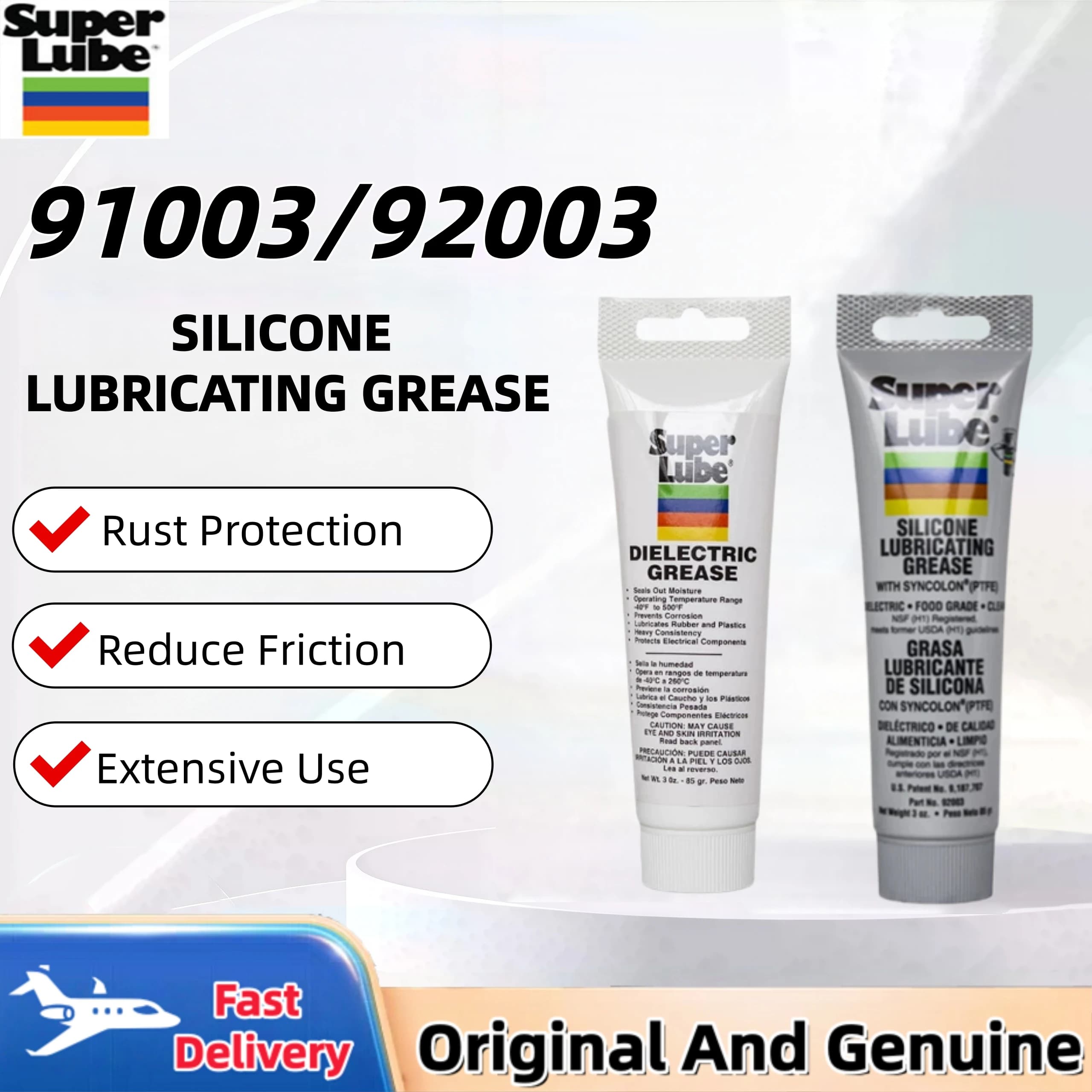 Super Lube 92003 91003 Silicone Lubricating Grease PTFE Waterproof 3D Printer Compatible 3Oz Translucent Tube
