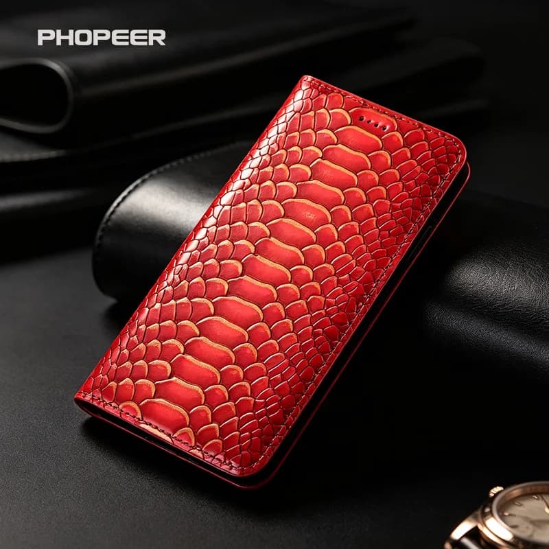 Luxury Genuine Leather Case for Huawei Magic 8 7 6 5 4 3 2 Pro Lite Ultra Python-patterned PU leather phone case