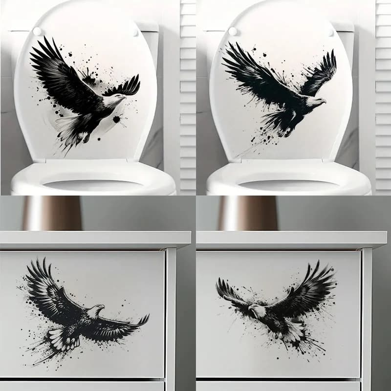 Majestic Eagle Self-Adhesive Wall Decal - Removable, Reusable PVC Sticker for Kitchen & Living Room Decor