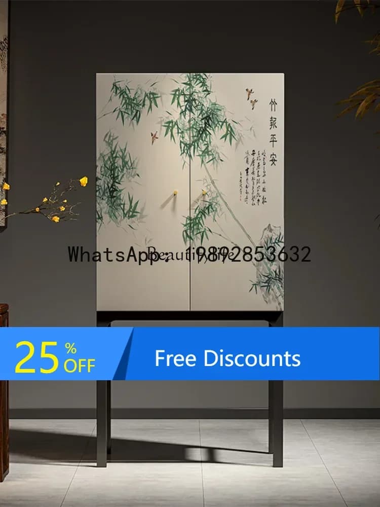 HH2 06Chinese-Style Solid Wood Custom Hallway Hallway Modern Minimalist Chest of Drawers