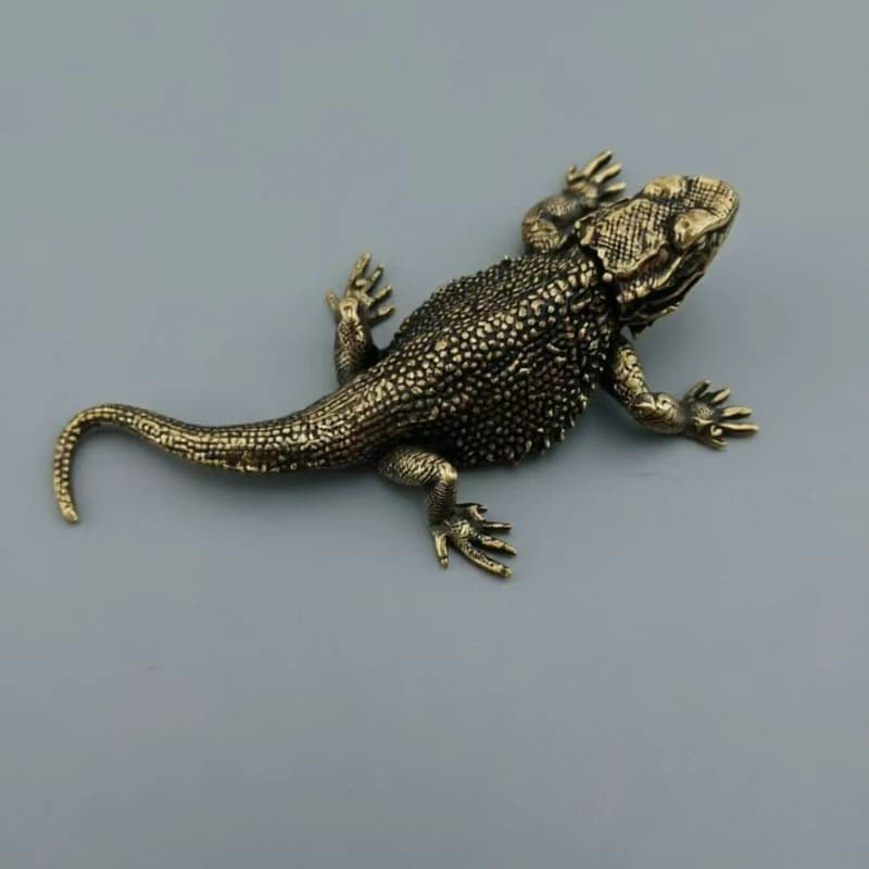 Antique Old Lizard Brass Ornaments Tea Pets Car Pets Office Desk Furnishings Decorative Copper Crafts