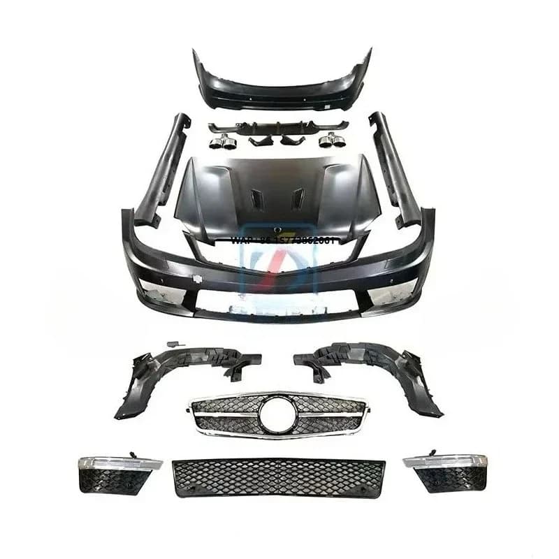 Automotive Parts Front Bumper&Rear Bumper for M-Bz W204 Upgrade C63 Style Body Kits