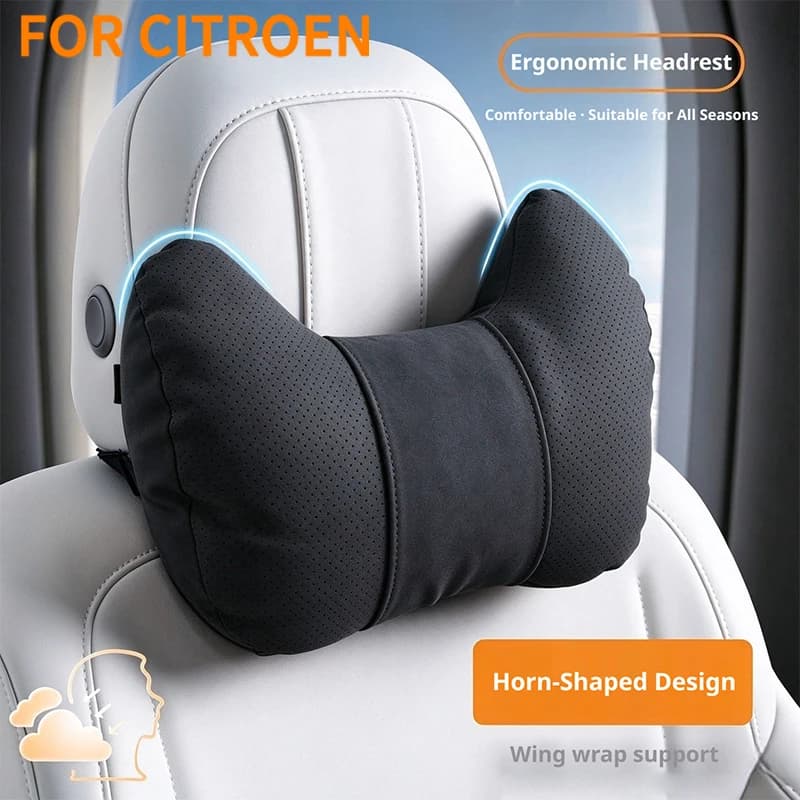 For Citroen C3 C4 C4 Picasso/Grand C4 Picasso C5 Aircross C5 X Berlingo C‑Elysee car seat interior cow horn headrest neck pillow
