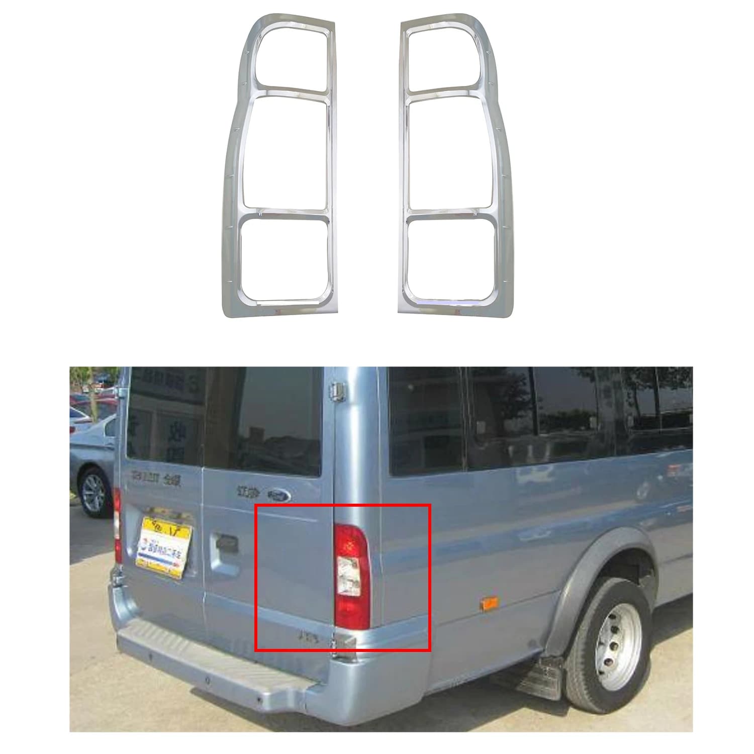 New ABS Chrome Car Accessories Plated Tail Lamp Cover Trim Paste Style For Ford Transit 2007 2008 2010 2011 2012 2014