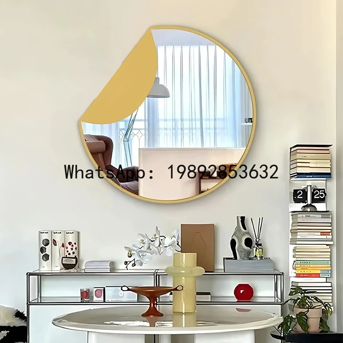 PYJ round bathroom bathroom creative mirror dopamine home dresser mirror decorative