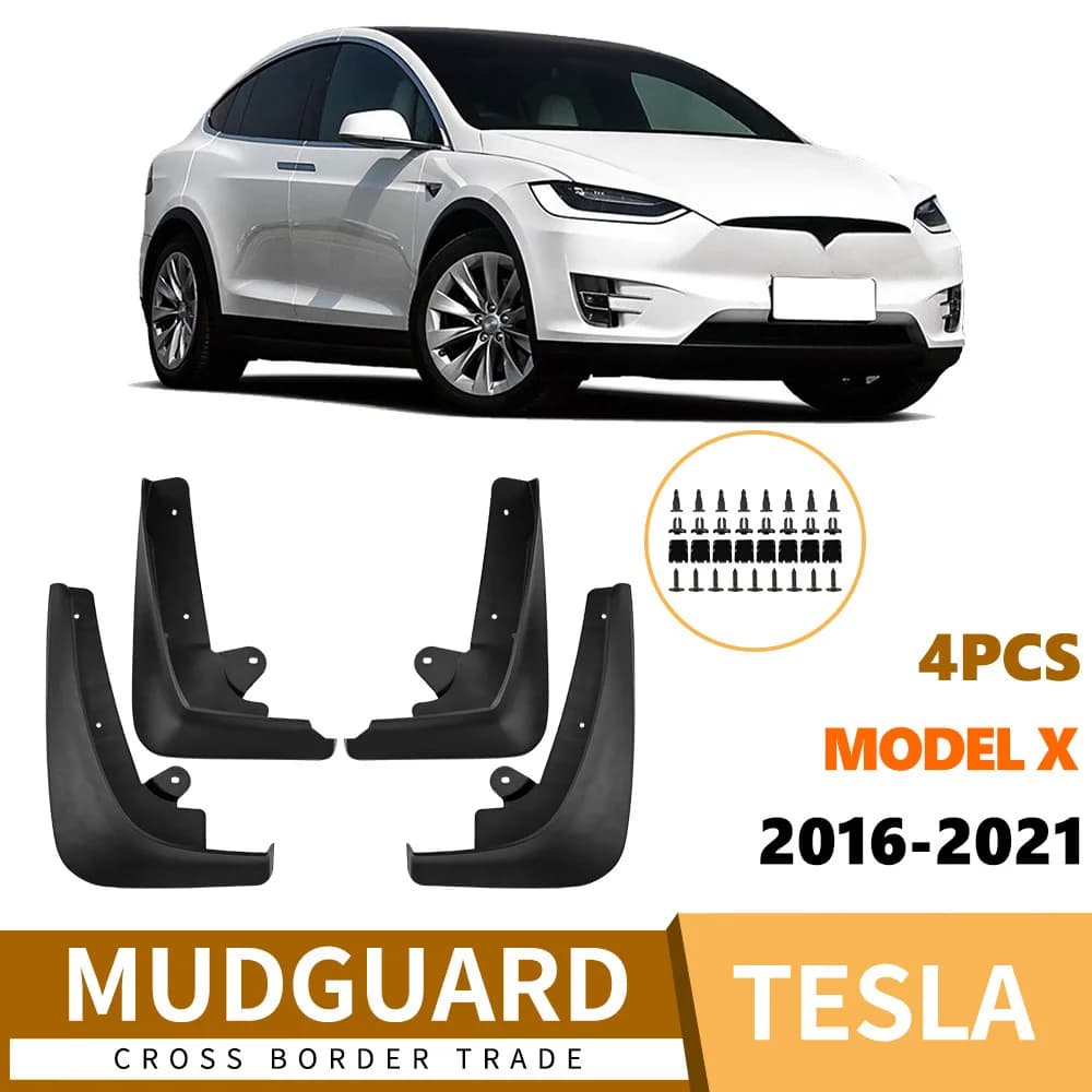 For Tesla Model X 2016-2022 Mud Flaps Custom Fit Splash Guards Front Rear Wheel Auto Exterior Decor Accessories