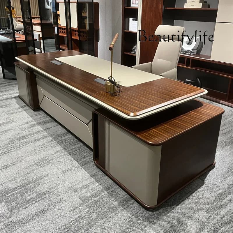 Chinese boss desk without side cabinet light luxury high-end president desk single office desk