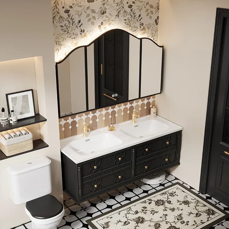 Aesthetic Mirror Modern Bathroom Cabinet Storage Vintage Floating Bathroom Cabinet Floating Luxury Gabinete Trendy Furniture