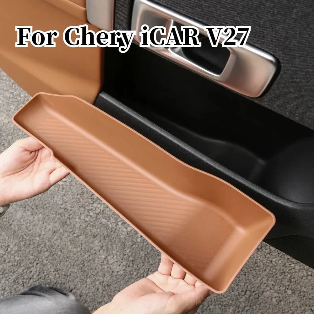 For Chery iCAR V27 2026 TPE Door Slot Storage Box Door Panel Storage Box Handle Box Water Cup Storage Modification
