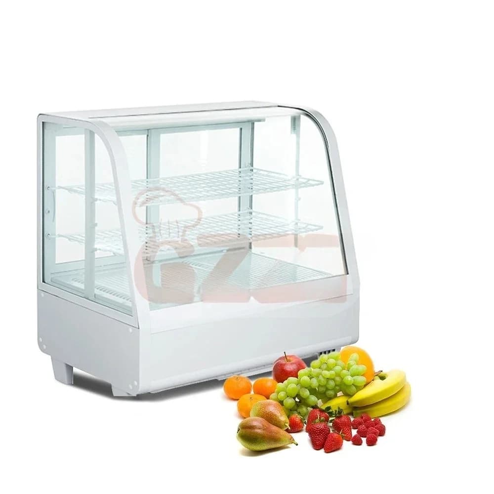 Bakery Cake Refrigerator Showcase Display Cabinet 2 Shelves Desktop Curved Counter Top Bakery Showcase Glass Display Cabinet