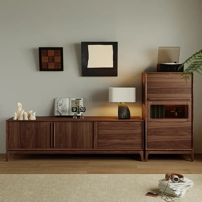 Apartments Tv Stand Walnut Minimalist Living Room Dresser Mobile Tv Stand High Quality Mueble Tv Flotante Furniture For Home