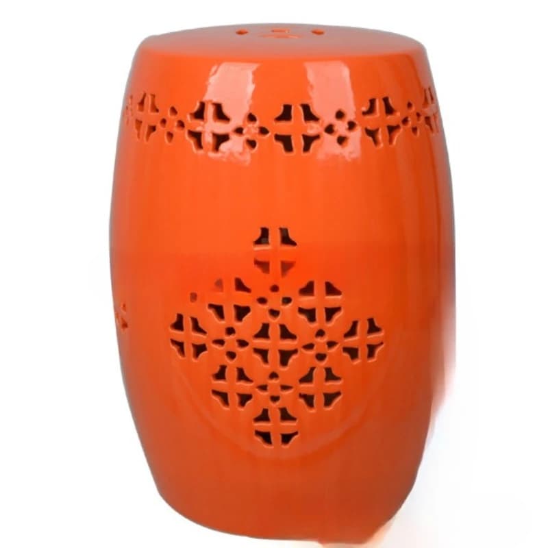 Ceramic Chinese knot carving carving air high temperature ceramic drum stool hotel B&B