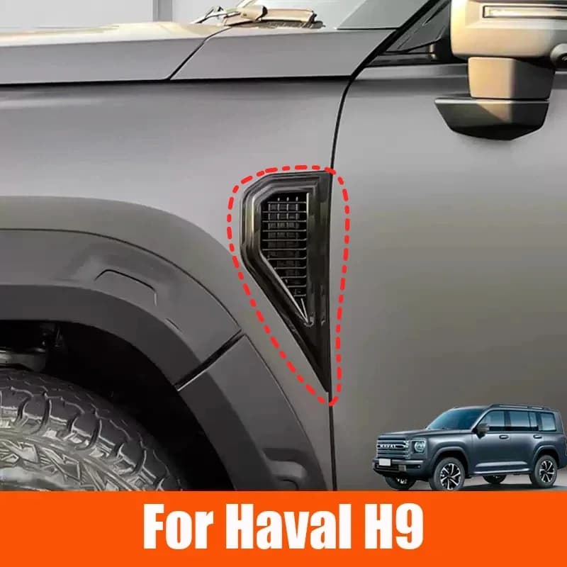 For Haval H9 2nd MKII 2024 2025 Car Leaf Board Decorative Stickers Modified ABS Leaf Plate Air Outlet Car Appearance Accessories