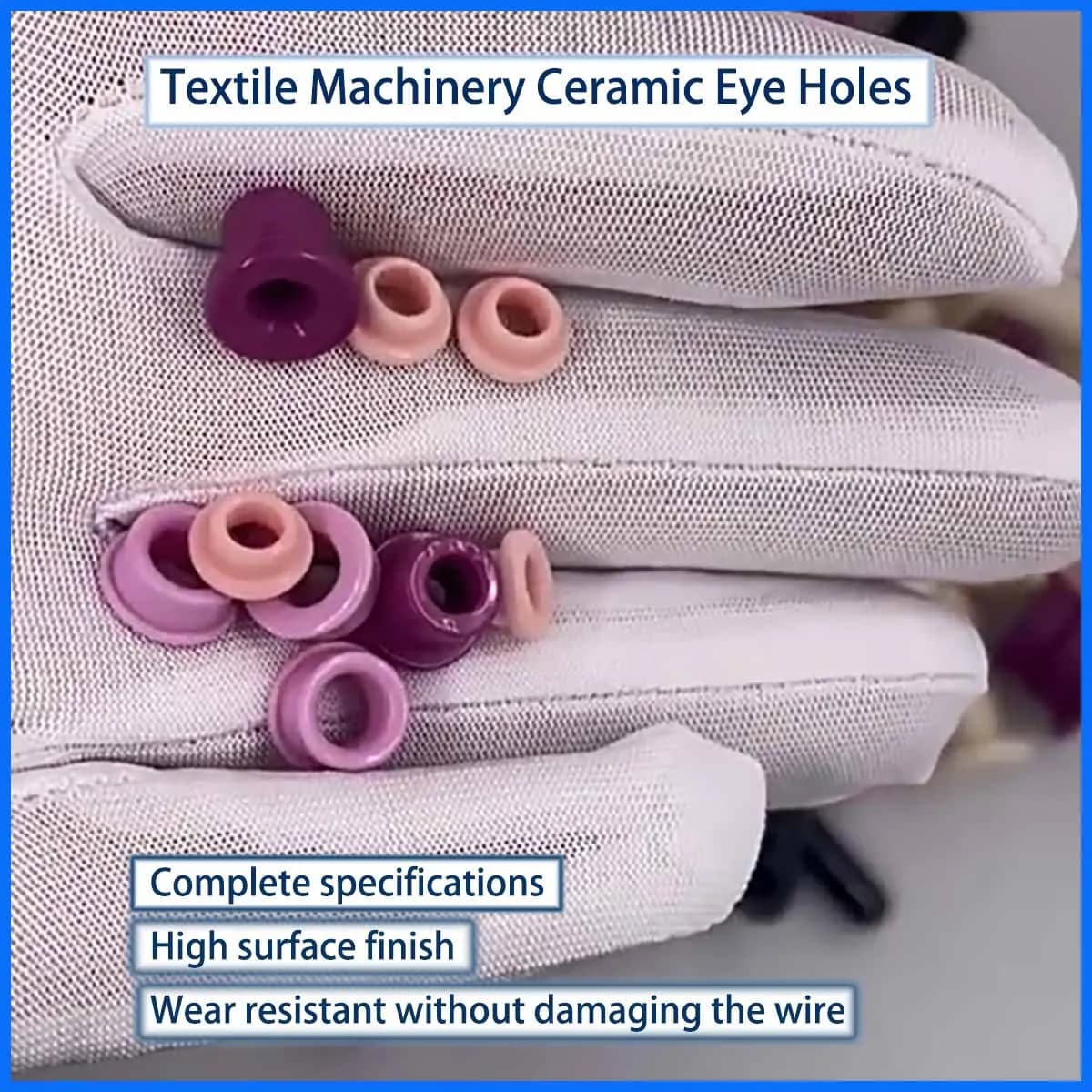 100pcs  Alumina Ceramic Textile Machine Ceramic Eyelets Thread Guides Wear-Resistant Yarn Guides for Spinning Machines